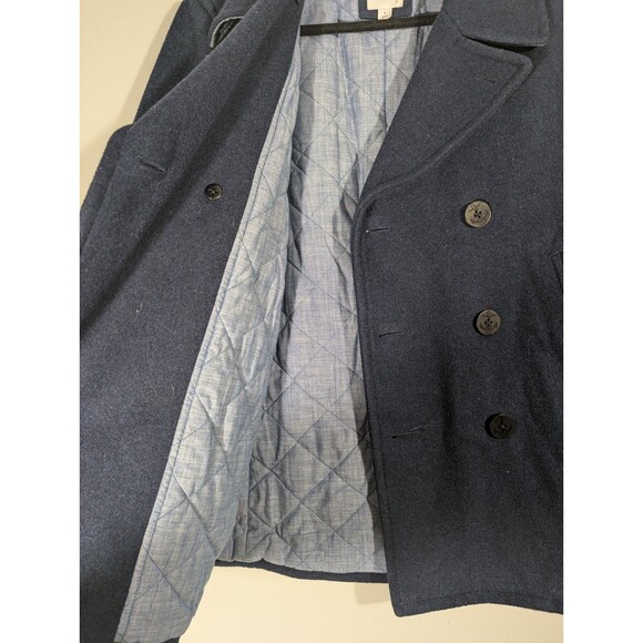 GAP Mens Navy Heather Wool Blend Peacoat Jacket Sz S Preppy Countryside Nautical - Picture 6 of 9